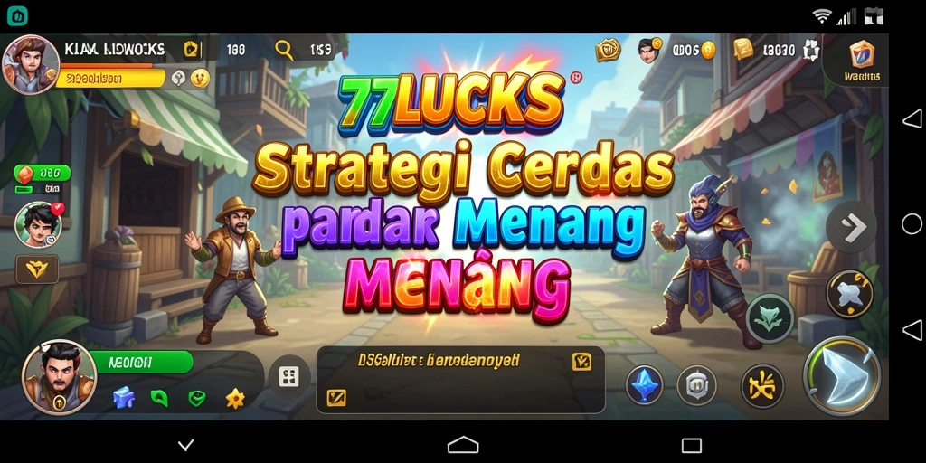 Tampilan screenshot utama dari permainan 77LUCKS yang menunjukkan strategi yang dinamis.