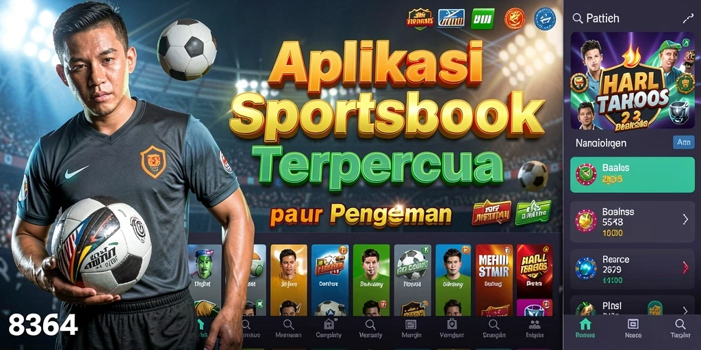 Tampilan utama aplikasi 8364 menampilkan pilihan taruhan olahraga.