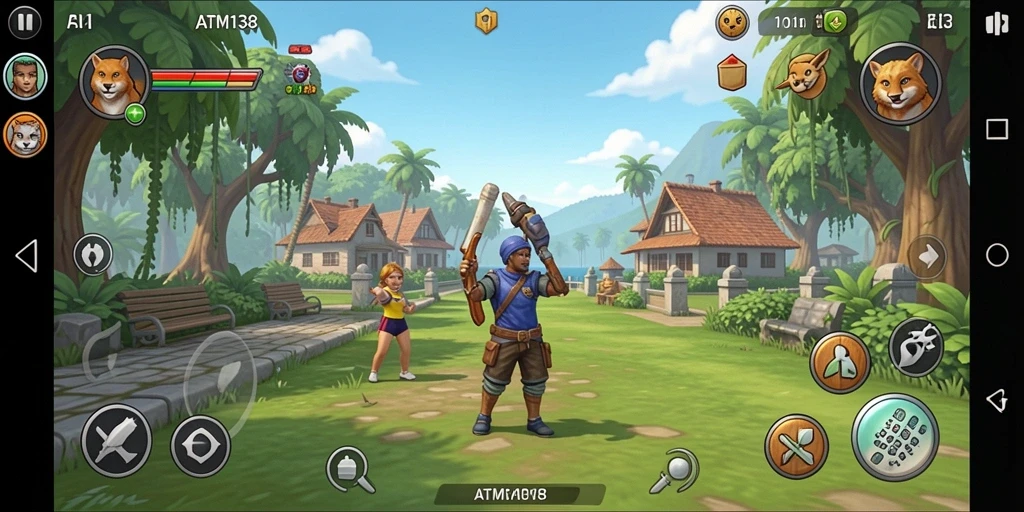 Tampilan gameplay seru dari ATM138 dengan grafis yang menarik.