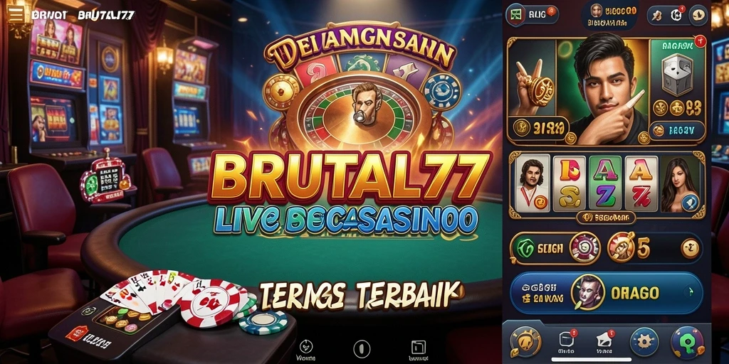 Tampilan gameplay langsung di <strong>BRUTAL77</strong> dengan dealer profesional.