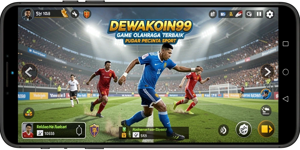 Tangkapan layar utama DEWAKOIN99 menampilkan aksi seru dalam permainan olahraga.