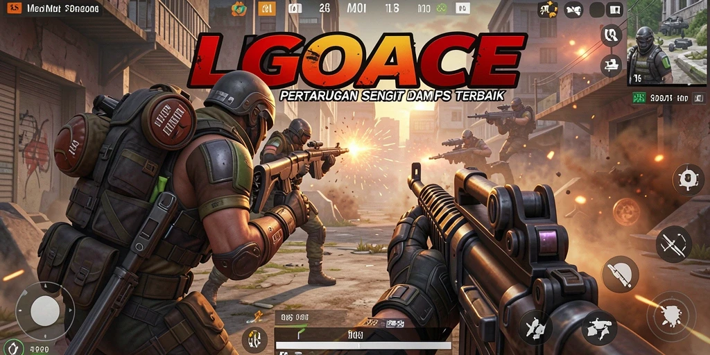 Screenshot gameplay LGOACE dengan aksi tembak-menembak yang mendebarkan.