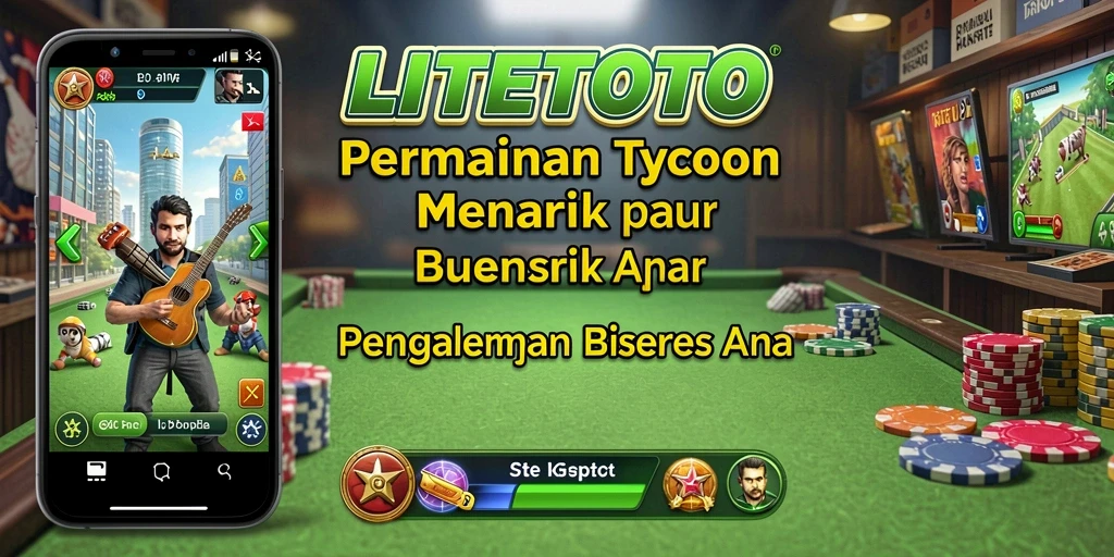 Tampilan gameplay LITETOTO yang menunjukkan pembangunan bisnis.