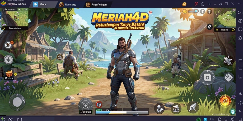 Screenshot gameplay MERIAH4D yang menampilkan eksplorasi dunia terbuka.
