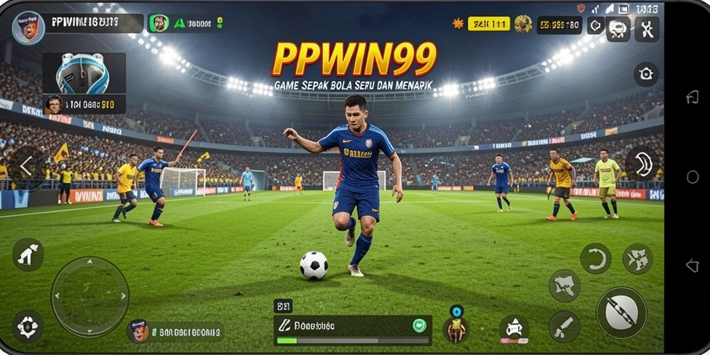 Tampilan gameplay seru dalam PPWIN99 dengan aksi sepak bola yang menegangkan.