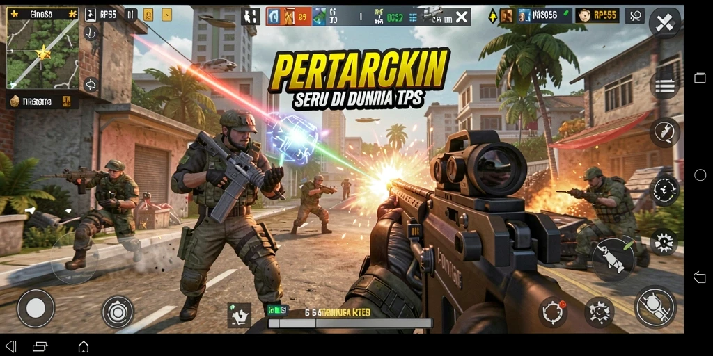 Tampilan screenshot game RP55 menampilkan aksi TPS yang mendebarkan.