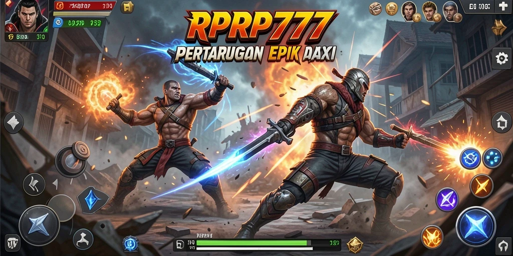 Screenshot RPRP777 menunjukkan aksi pertarungan yang mendebarkan dan grafis yang menakjubkan.