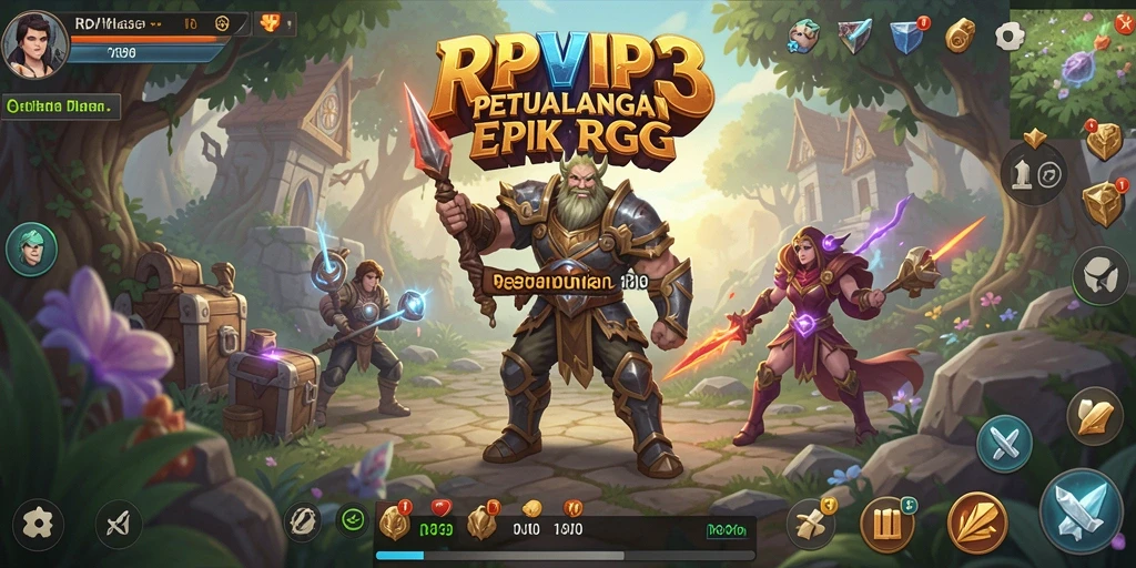 Screenshot menampilkan aksi seru dalam petualangan RPG RPVIP3.