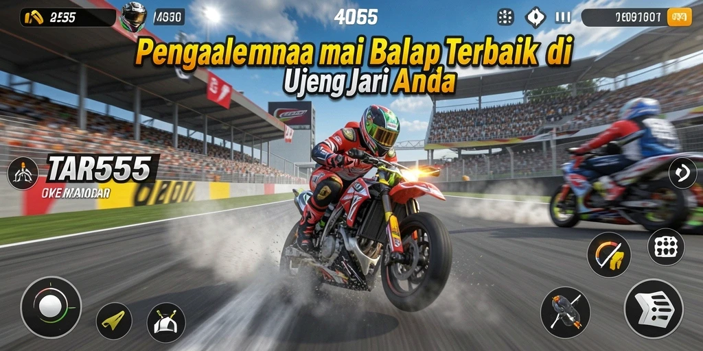 Gameplay seru dengan mobil balap di trek yang menantang.