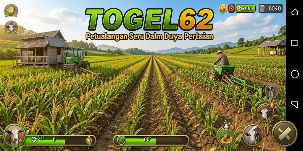Screenshot gameplay TOGEL62 menampilkan dunia pertanian yang hidup dan penuh warna.