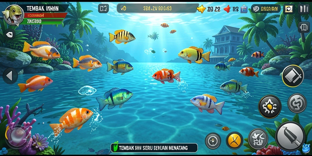 Tampilan preview gameplay yang menampilkan serunya menembak ikan.